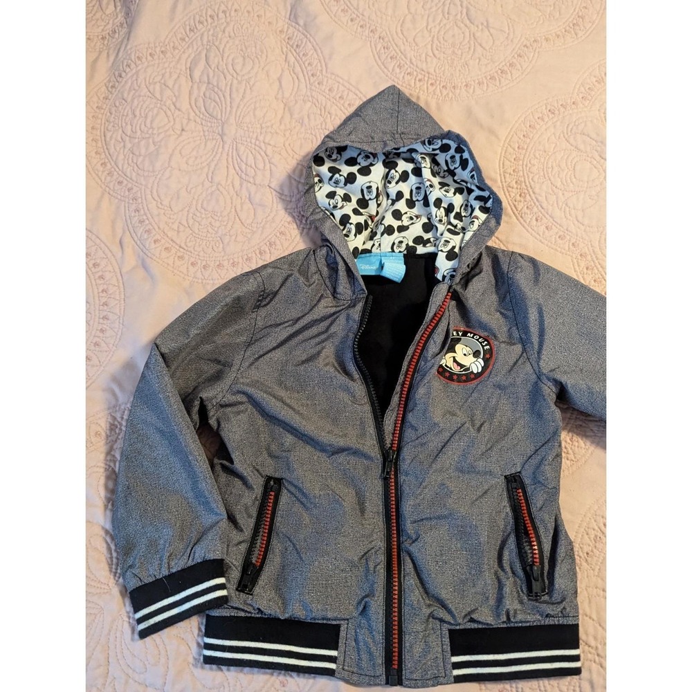 Disneys Toy 'R' Us Toddlers Mickey Mouse Gray Lightweight Hoodie‎ Jacket Sz4T